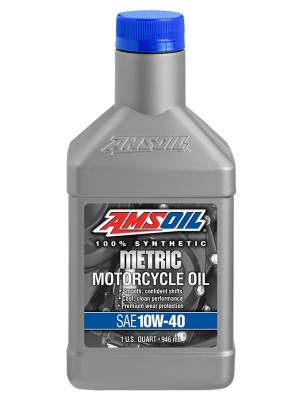 AMSOIL 10W-40 Synthetic Metric Motorcycle Oil (QT)