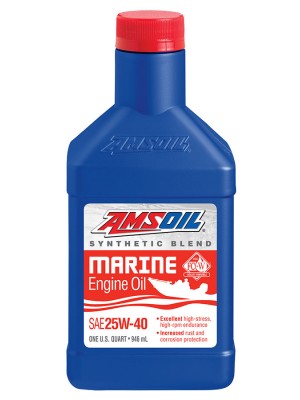 AMSOIL 25W-40 Synthetic Blend Marine Engine Oil (QT)